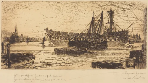 Breaking Up of the Agamemnon by Francis Seymour-Haden, print, 1870