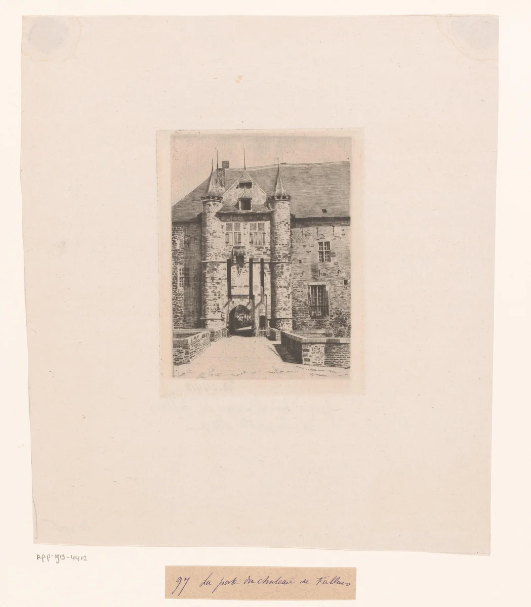 Poort van het Kasteel van Fallais by Adrien De Witte, print, 1882