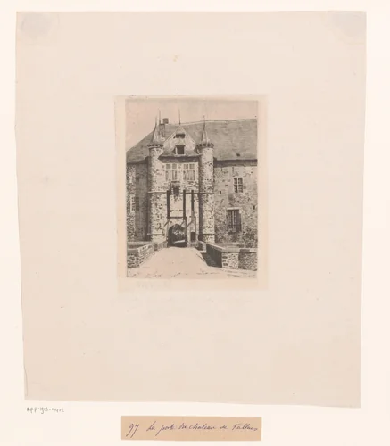 Poort van het Kasteel van Fallais by Adrien De Witte, print, 1882