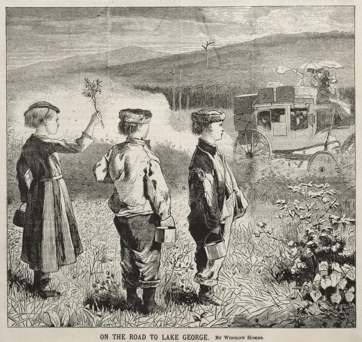 On the Road to Lake George by Winslow Homer, print, 1869
