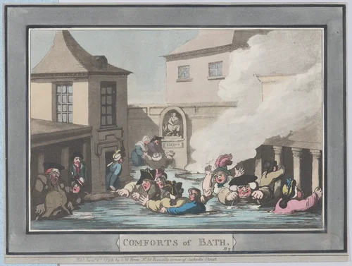 Comforts of Bath, Plate 7 by Thomas Rowlandson, print, 1798