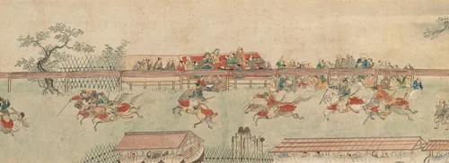 Horse Race at Kamo by Sumiyoshi Hiromori, painting, 1705-1777