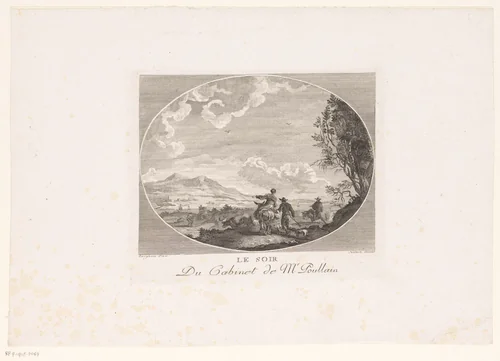 Landschap met herders by anonymous, print, 1754-1842