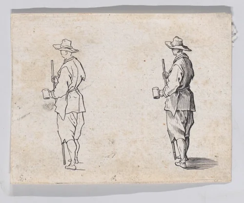 Reverse Copy of Le Paysan Tenant un Gobelet (The Peasant Holding a Cup), from "Les Caprices" Series A, The Florence Set by anonymous, print, 1620-1700