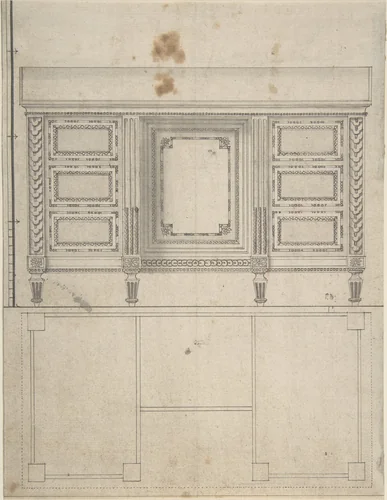 Design for a Console by anonymous, drawing, 1700-1799