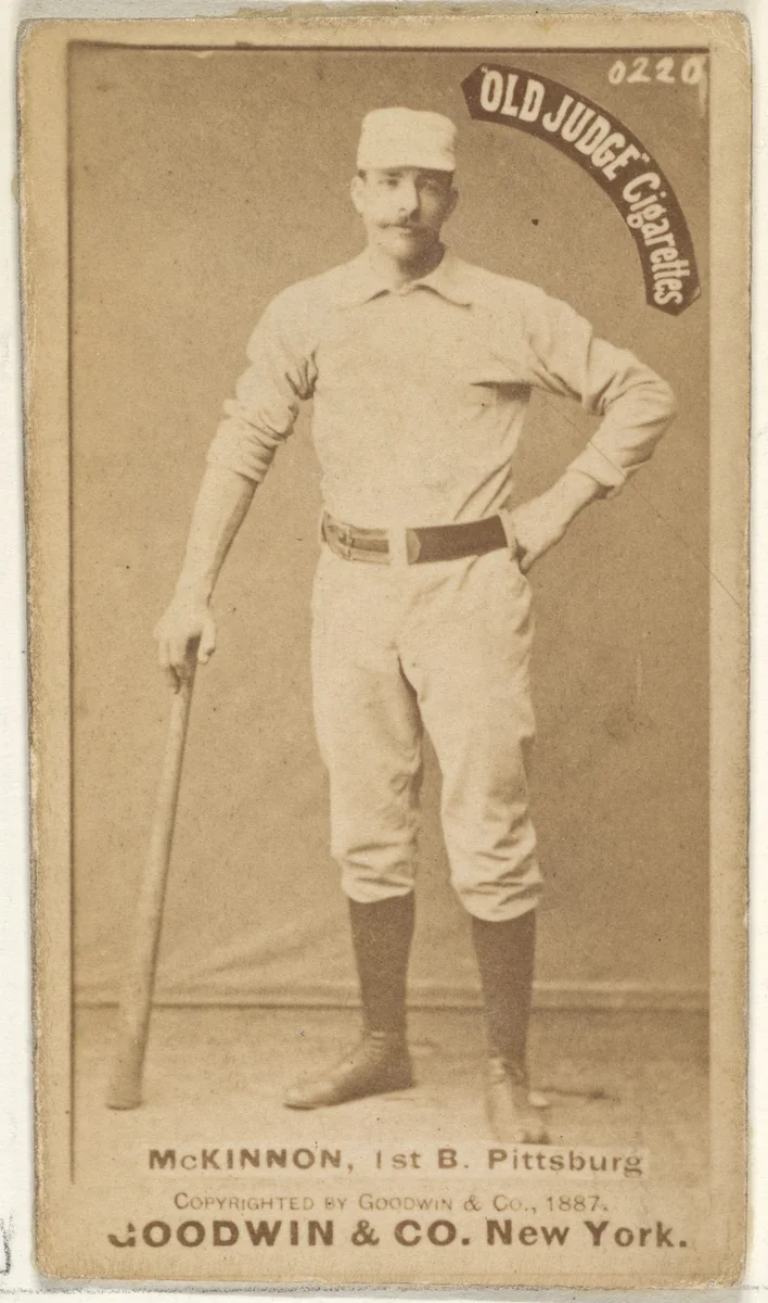 Alex McKinnon, 1st Base, Pittsburgh, from the Old Judge series (N172) for Old Judge Cigarettes by Goodwin & Company, photograph, 1887
