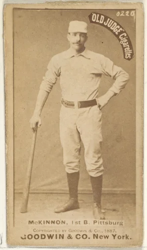 Alex McKinnon, 1st Base, Pittsburgh, from the Old Judge series (N172) for Old Judge Cigarettes by Goodwin & Company, photograph, 1887