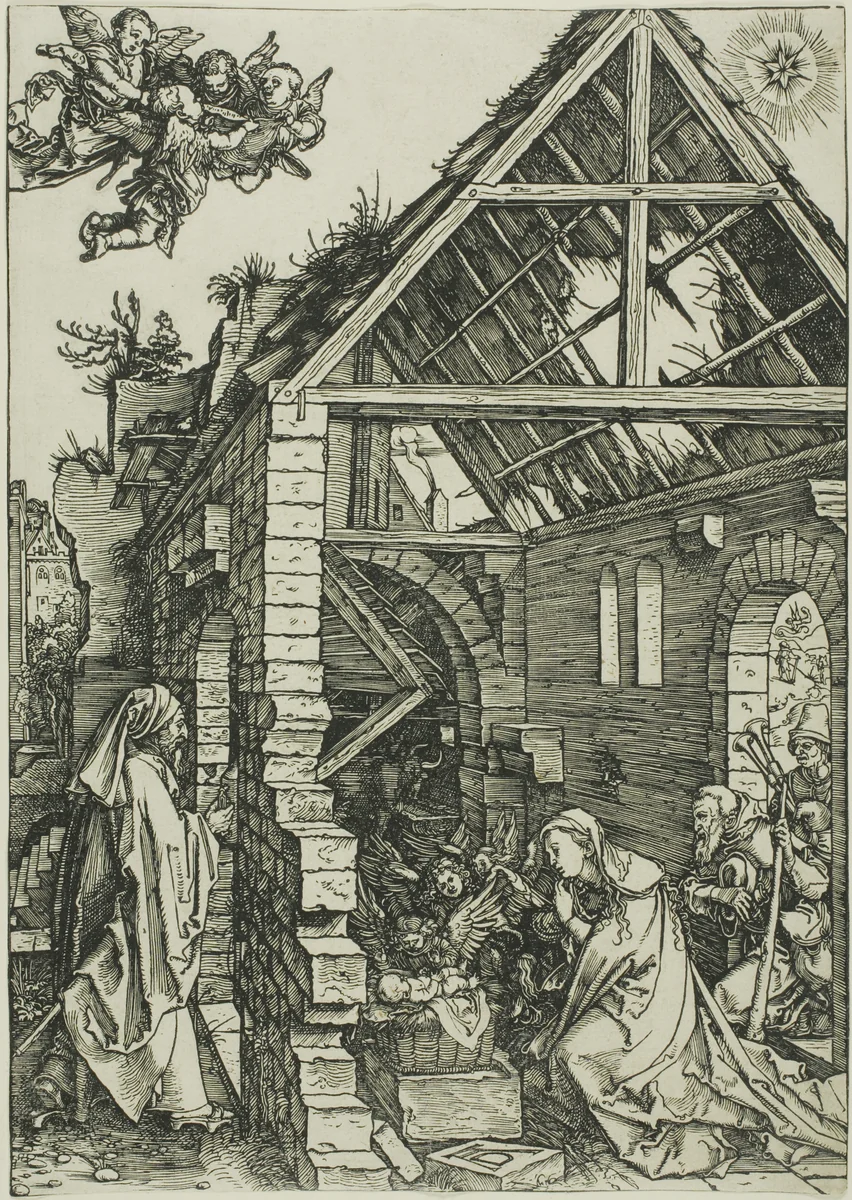 The Adoration of the Shepherds, from The Life of the Virgin by Albrecht Dürer, print, 1503