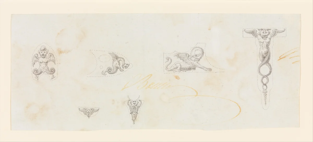 Designs for the Decoration of Firearms by Nicolas Noël Boutet, drawing, 1772-1830
