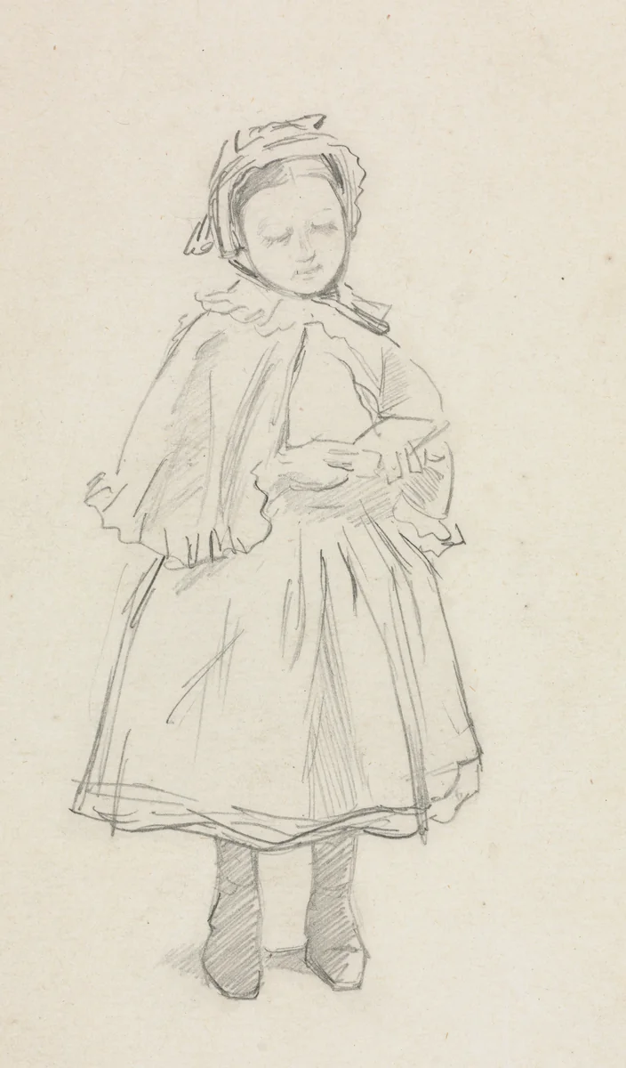 Study for a Little Girl by Charles Samuel Keene, drawing, 1851-1891