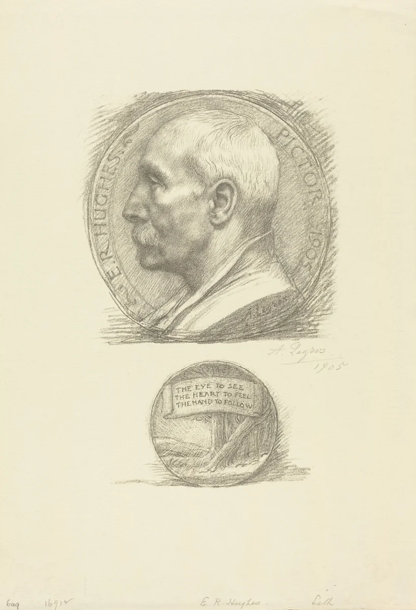 E.R. Hughes by Alphonse Legros, print, 1837-1911
