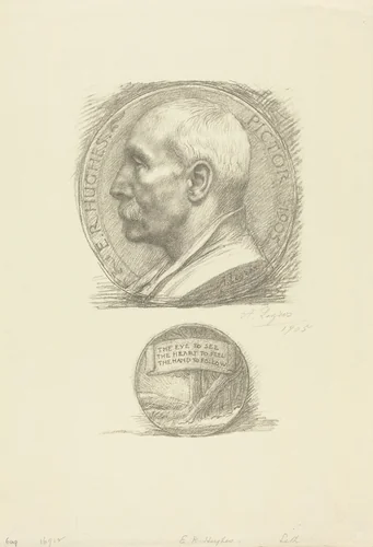 E.R. Hughes by Alphonse Legros, print, 1837-1911