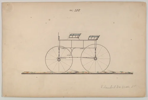 Wagon # 208 by Brewster & Co., drawing, 1845-1855