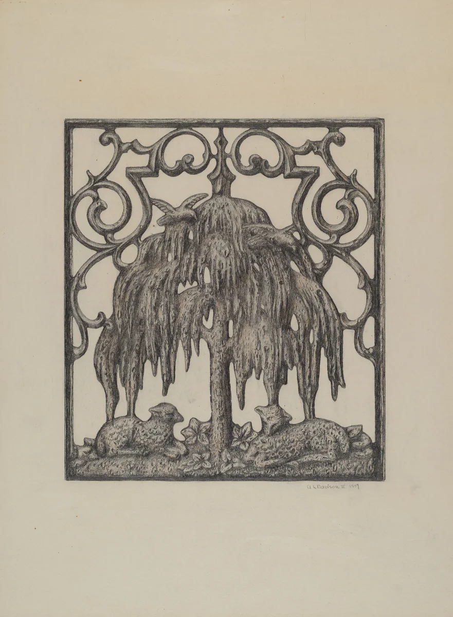 Cemetary Gate by Austin L. Davison, index of american design, 1937