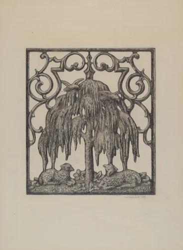 Cemetary Gate by Austin L. Davison, index of american design, 1937