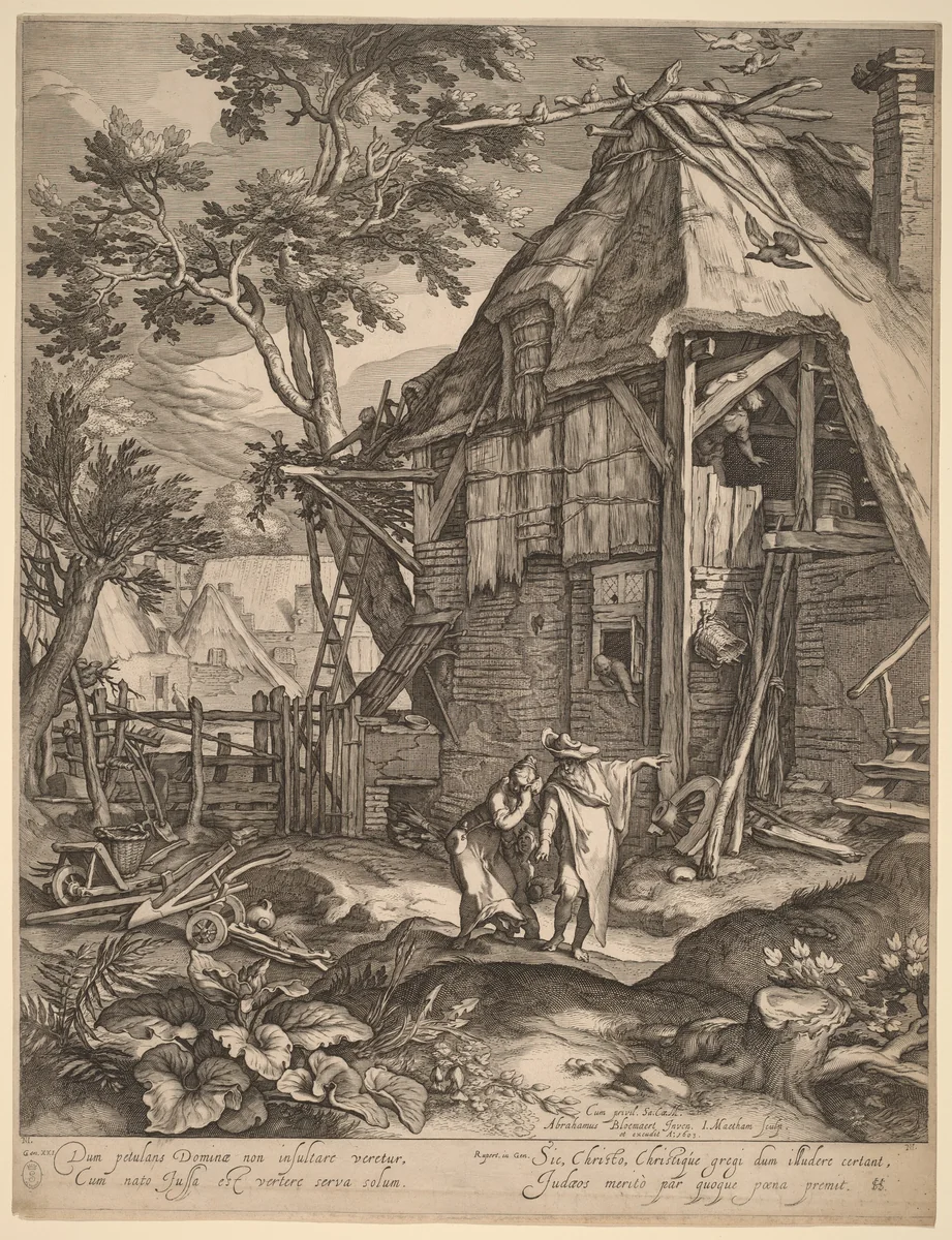 Abraham Casting Out Hagar by Jacob Matham, print, 1603