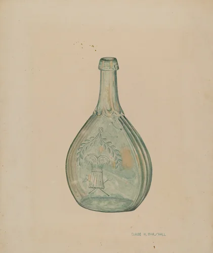 Glass Bottle by Claude Marshall, index of american design, 1940