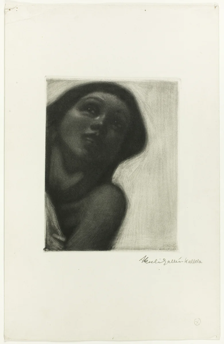 Girl's Face, from Spring Fresco of Jusélius Mausoleum by Axeli Gallen-Kallela, print, 1905