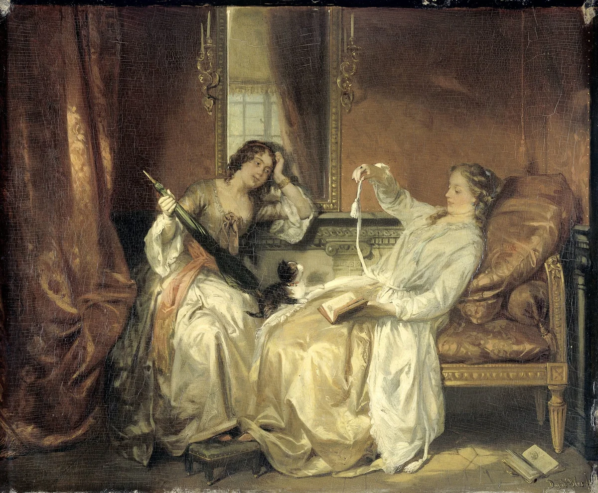 The Conversation by David Bles, painting, 1850-1899