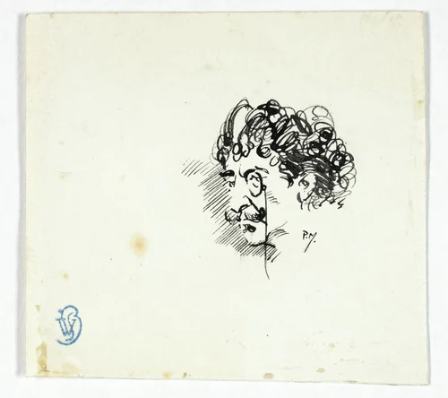 Sketch of Whistler's Head by Philip May, drawing, 1890-1900