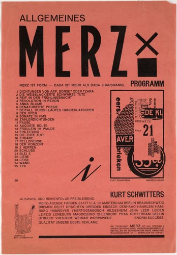 Allgemeines Merz Programm by Kurt Schwitters, design, 1923