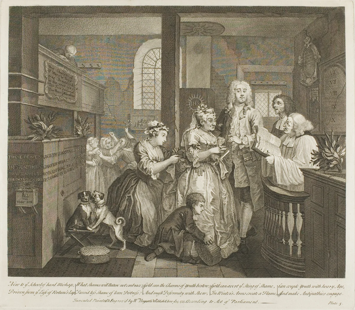 Plate Five, from A Rake's Progress by William Hogarth, print, 1735
