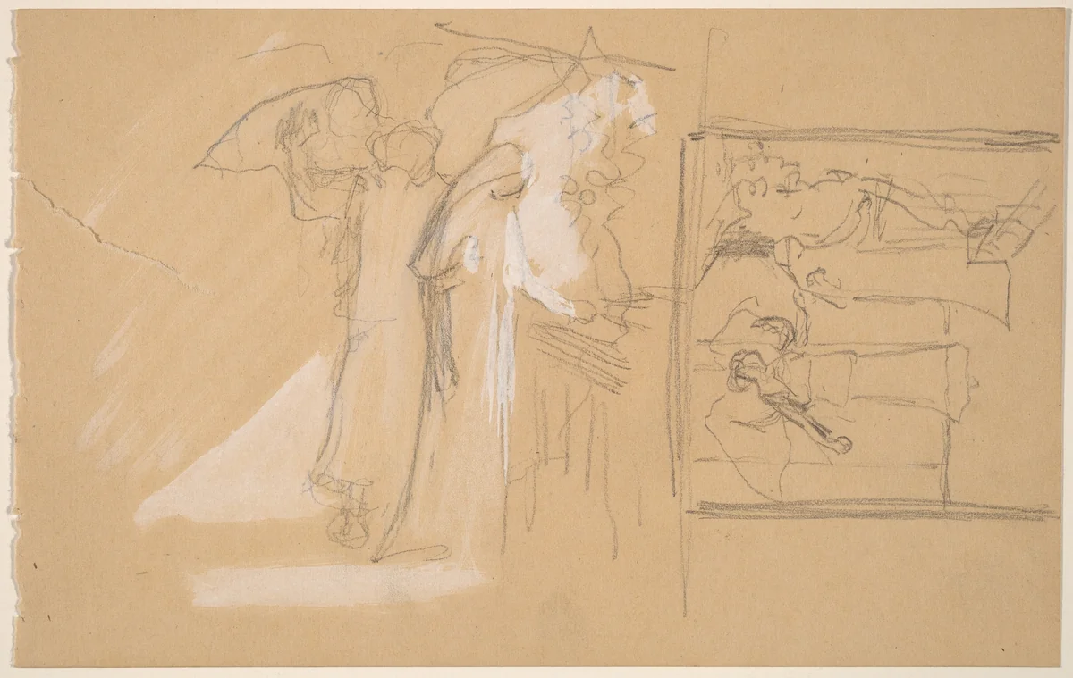 Studies for a Panel by Charles Sprague Pearce, drawing, 1890-1897