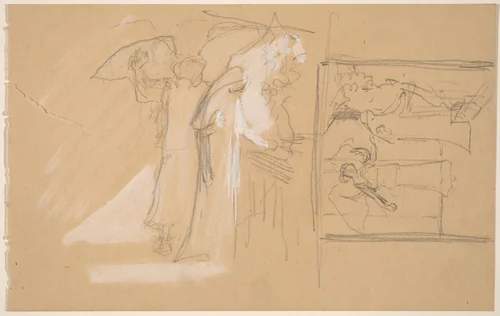Studies for a Panel by Charles Sprague Pearce, drawing, 1890-1897
