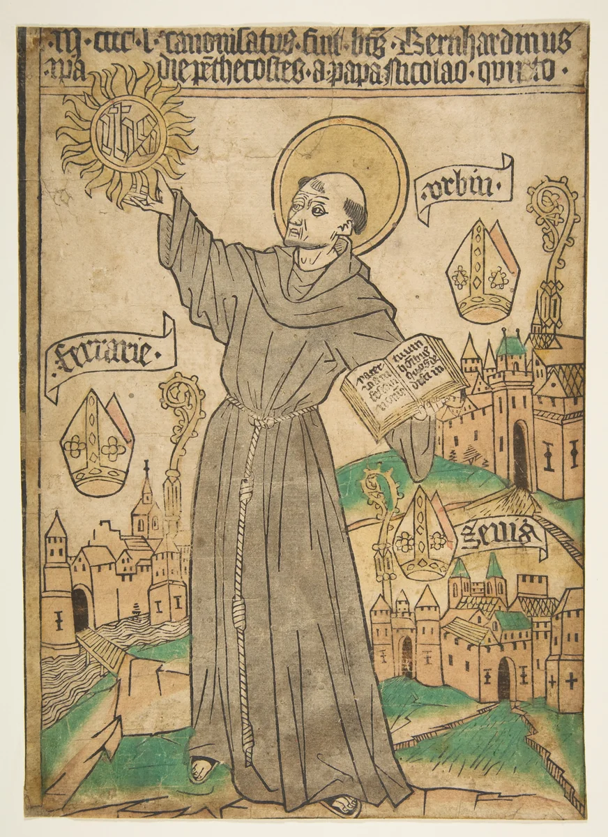 Saint Bernardino of Siena by anonymous, print, 1460-1470
