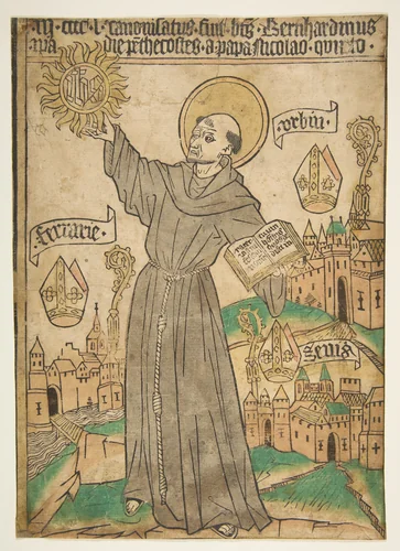 Saint Bernardino of Siena by anonymous, print, 1460-1470