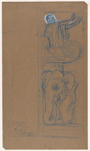 Preliminary Design for the Playbill to "Le Chariot de Terre Cuite" by Henri de Toulouse-Lautrec, drawing, 1894