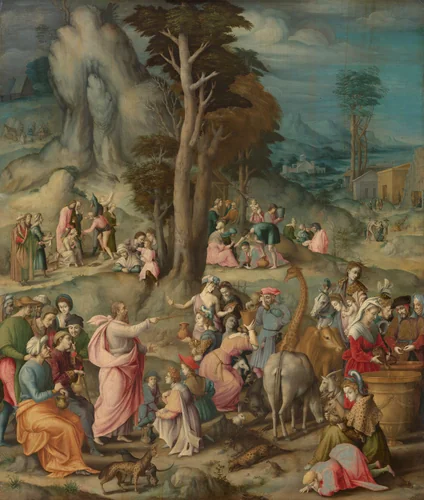 The Gathering of Manna by Bachiacca, painting, 1540-1555