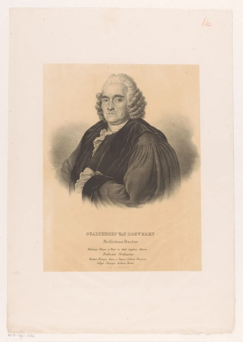 Portret van Gualtherus van Doeveren by anonymous, print, 1809-1871