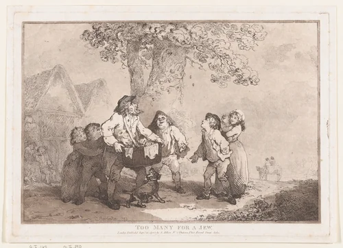 Too Many for a Jew by Thomas Rowlandson, print, 1785