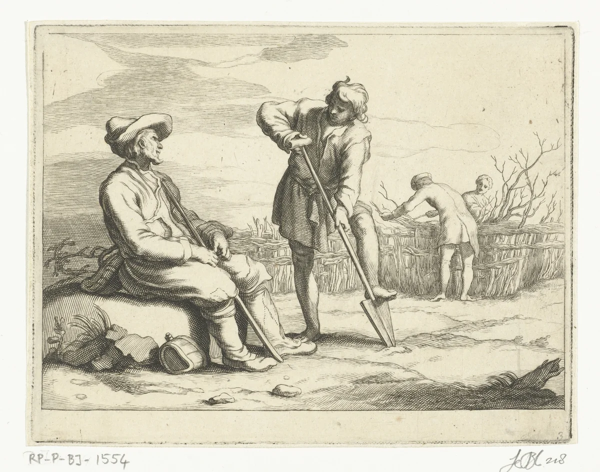 De maand maart by Frederick Bloemaert, print, 1635-1670