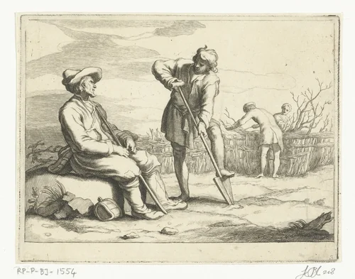 De maand maart by Frederick Bloemaert, print, 1635-1670