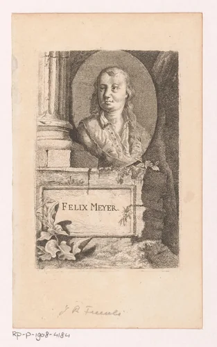 Portret van Felix Meyer by Rudolf Füssli, print, 1755-1757