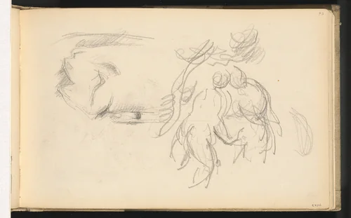Women Bathers and a Roll of Paper by Paul Cezanne, drawing, 1882-1885
