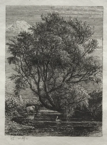 The Willow by Samuel Palmer, print, 1850