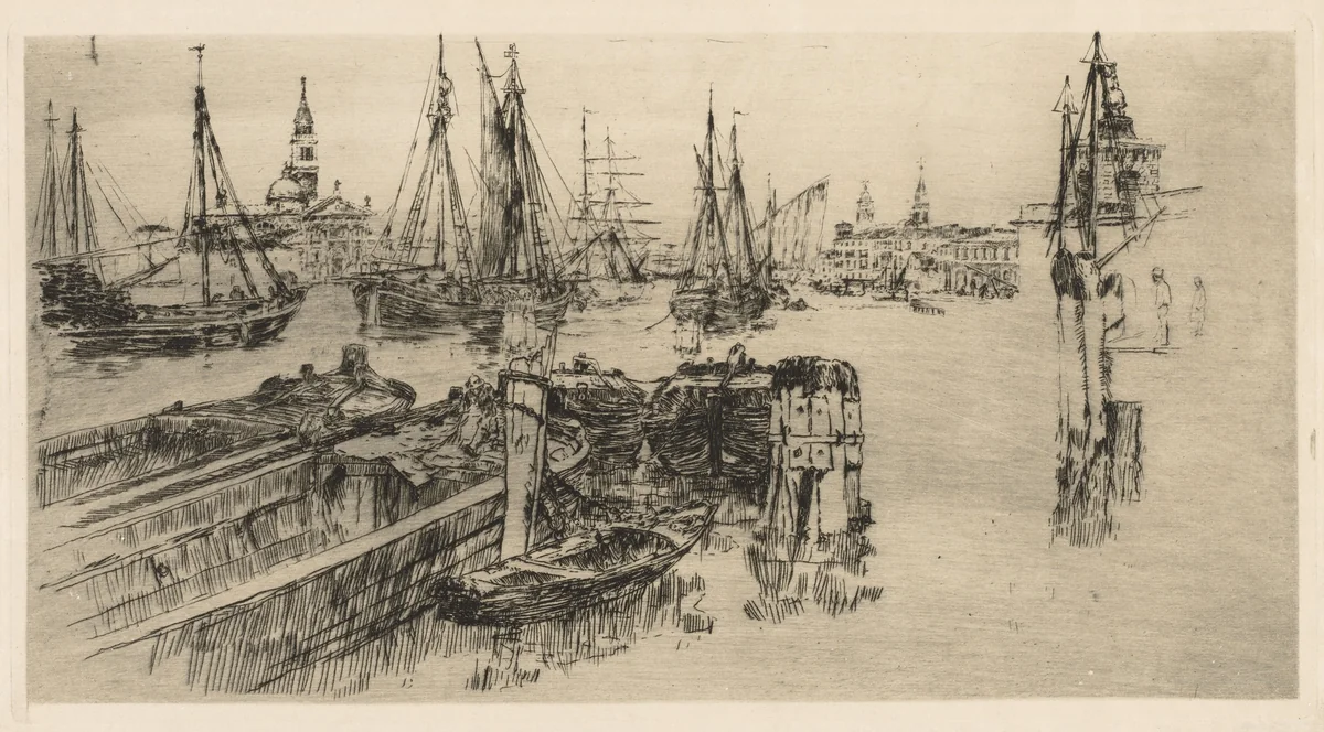 Shipping - On the Guidecca by Frank Duveneck, print, 1875-1890