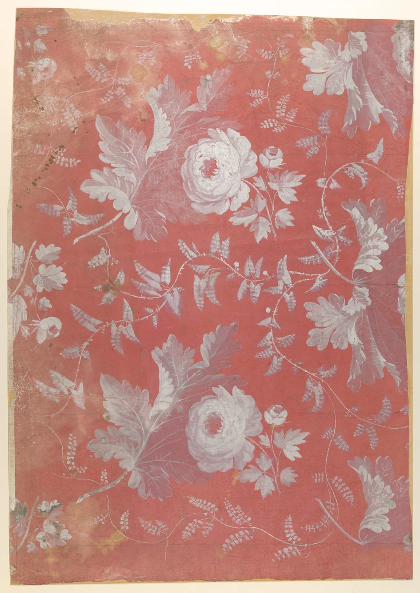 Design for Patterned Silk by Jean François Bony, drawing, 1775-1825