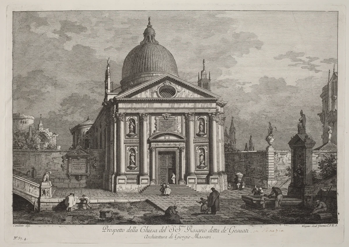 Prospetto della Chiesa del SS. Rosario detta de' Gesuati by Joseph Wagner, Canaletto, print, 1742