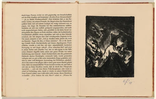 Akaki in Fieberphantasien (Akaki in a Fever Delirium) (plate 9) from Der Mantel (The Coat) by Walter Gramatté, volume, 1919