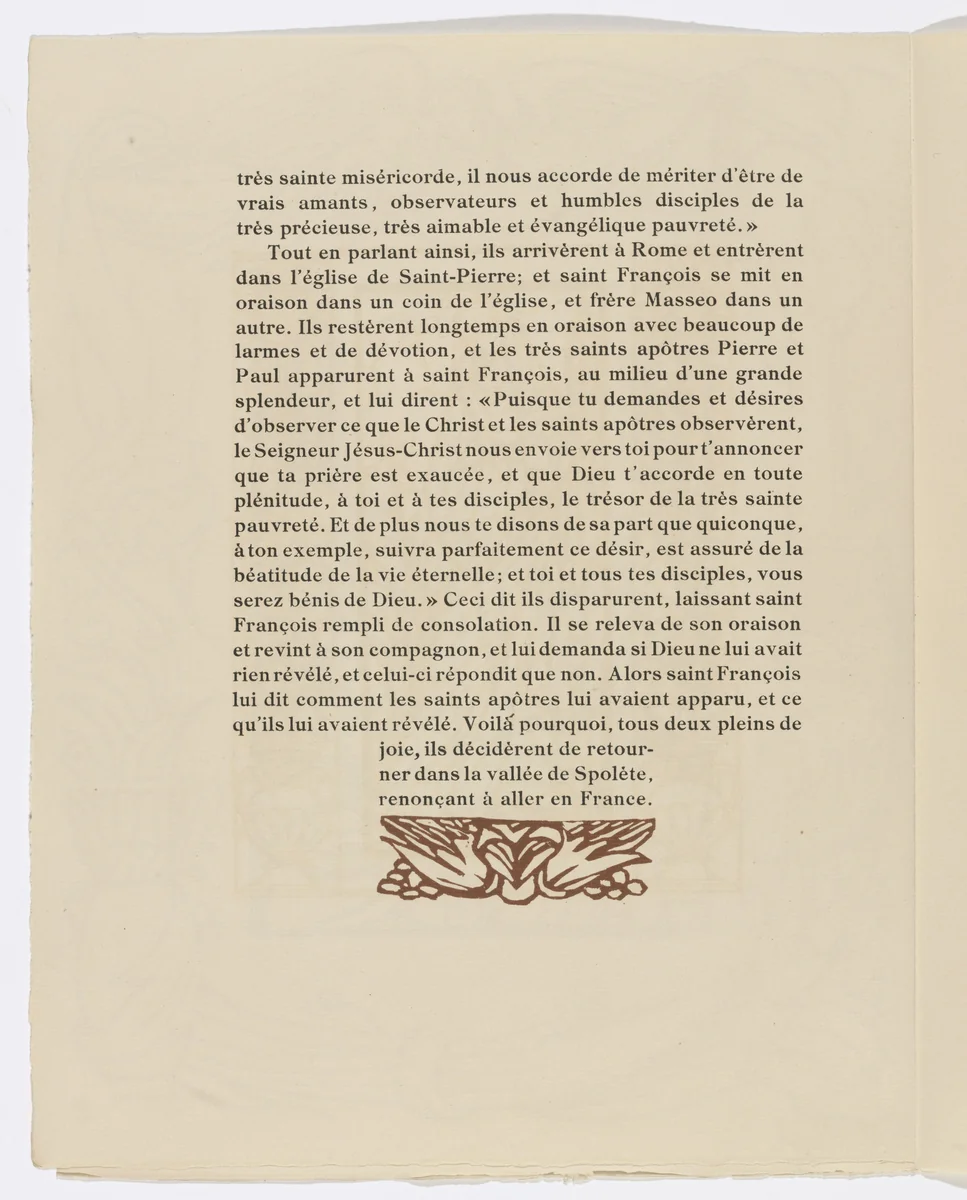 Tailpiece (page 86) from Les Petites Fleurs de St. François (The Little Flowers of St. Francis) by Émile Bernard, illustrated book, 1928