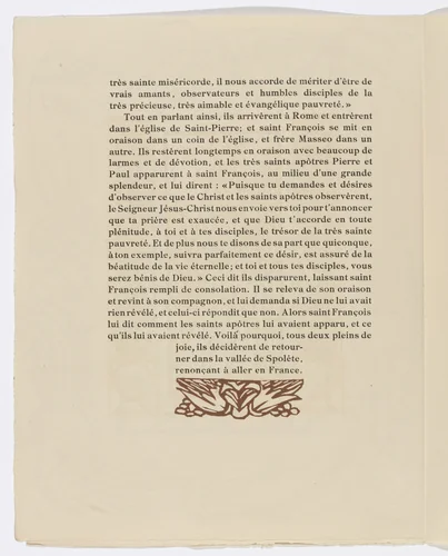 Tailpiece (page 86) from Les Petites Fleurs de St. François (The Little Flowers of St. Francis) by Émile Bernard, illustrated book, 1928