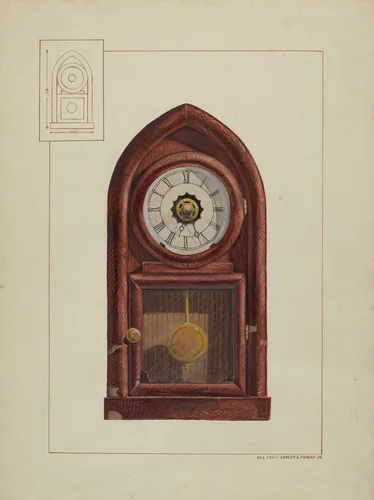 Mantel Clock by Ernest A. Towers, Jr., index of american design, 1935-1942