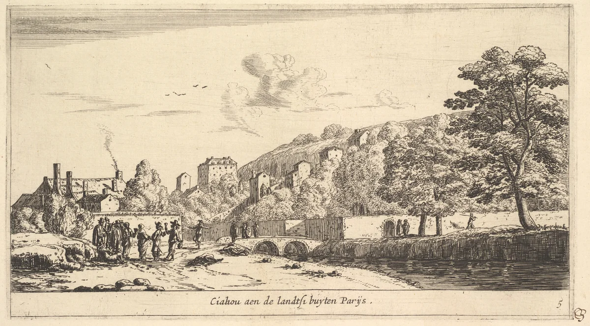 View of Chaillot in Paris by Reinier Nooms, print, 1635-1670