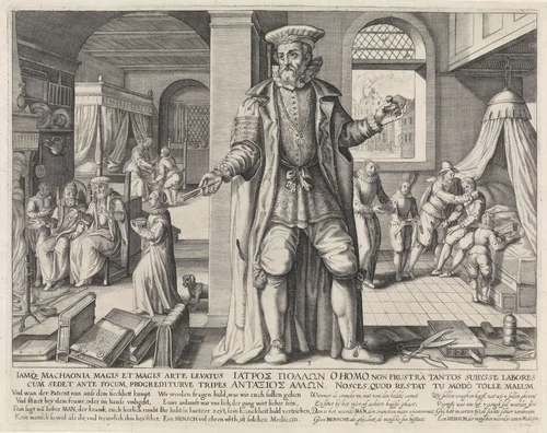 De geneesheer als mens by Johann Gelle, print, 1609