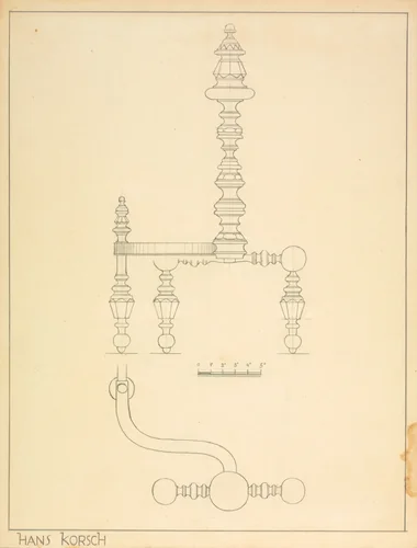 Andiron (one of pair) by Hans Korsch, index of american design, 1937