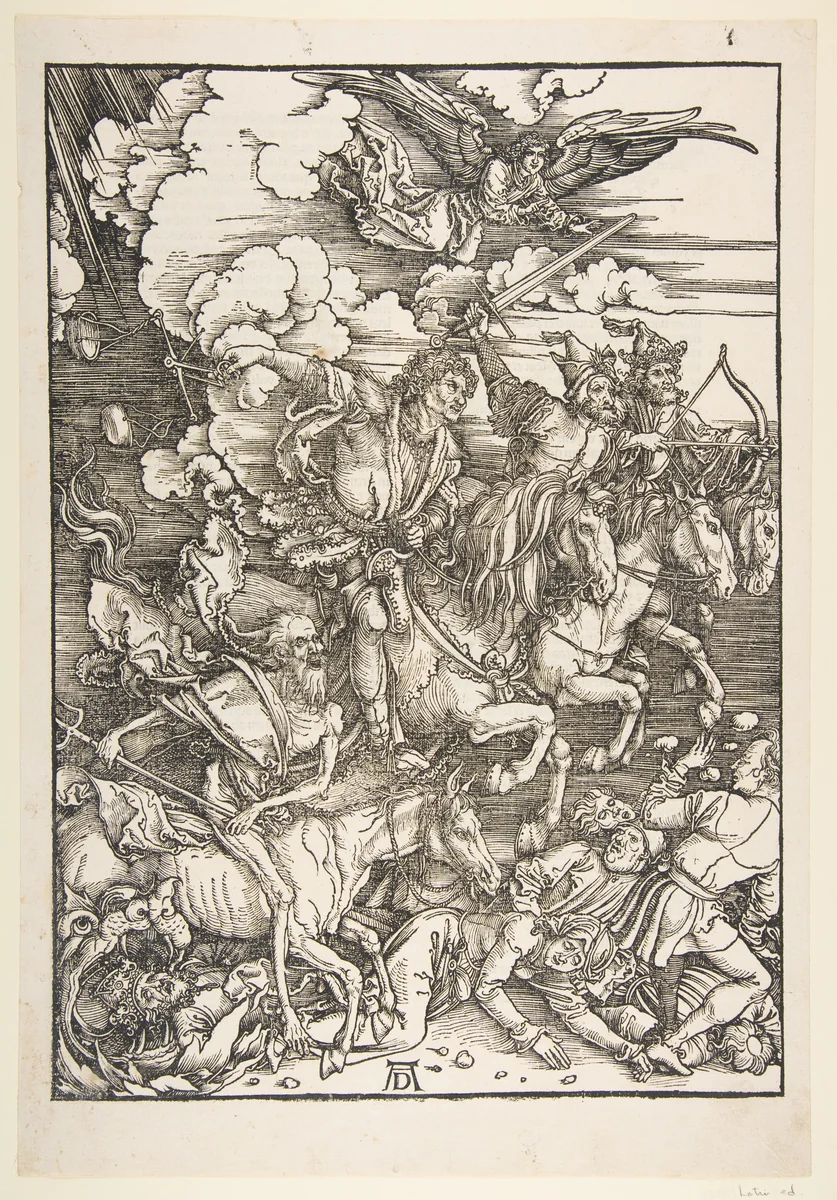 The Four Horsemen, from "The Apocalypse" by Albrecht Dürer, print, 1511